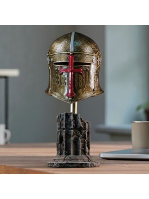 Keematee Tasarım Dekoratif Templar Kask Templar Miğfer Obje Biblo
