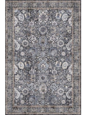 Çam Halı Anatolia 32-051 Etnik Eskitme Desenli Dokuma Tabanlı Yıkanabilir Şönil Salon ve Oda Halısı