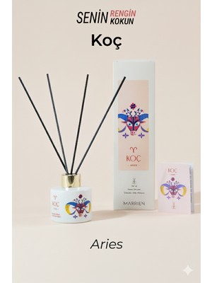Marrien KOÇ Burcu Çubuklu Oda Kokusu Özel Seri 100 ml- Kalıcı ve Dekoratif Odunsu & Baharatlı Notalar