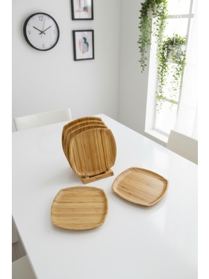 UltraMint Penne 6'lı Kare Servis Seti 25 Cm, Şık ve Kullanışlı Tasarım