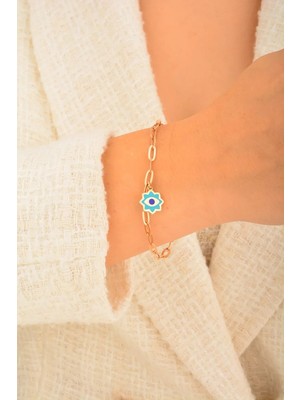 CEBECİ Cebeci 14 Ayar Rose Göz Zincir Bileklik