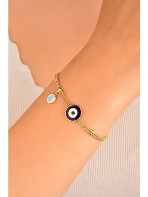 CEBECİ Cebeci 14 Ayar Hasır Zincir Nazarlı Altın Bileklik