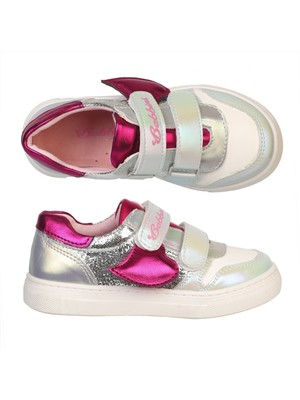 Bebbini Luna-Gümüş Işıltılı Kalpli Kız Çocuk Sneaker-Spor Ayakkabı