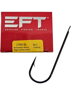 EFT EFT Hook 1799 Siyah Düz İğne 100 Adet