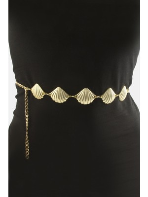 Bijuteri Net Istiridye Metal Zincir Kemer