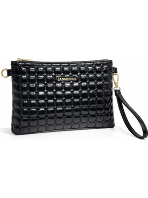Sanmorris Kadın Suni Deri Ayarlanabilir Çapraz ve El Askılı Portföy, Clutch Çanta