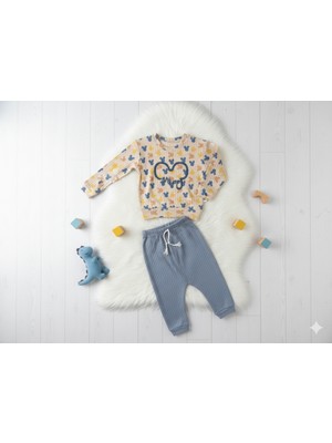 Gmn Collection Mickey - Minnie Figürlü Omuzdan Çıtçıtlı Kız - Erkek Bebek Alt Üst Takım