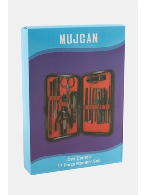 Bijuteri Net Deri Çantalı 17 Parça Manikür Seti