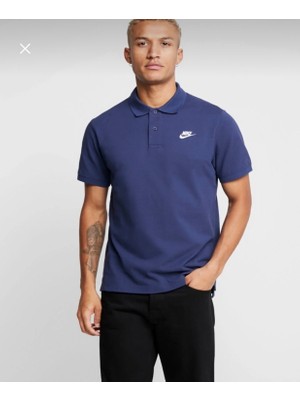 Nike Sportswear Tam Kalıp Polo Yaka Lacivert Erkek T-Shirt CN8764-410