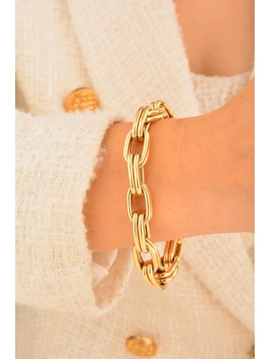 CEBECİ Cebeci 14 Ayar Kalın Zincir Altın Bileklik