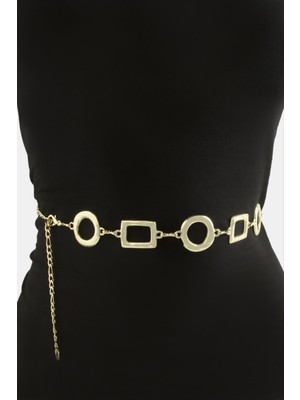 Bijuteri Net Kare Halka Metal Zincir Kemer