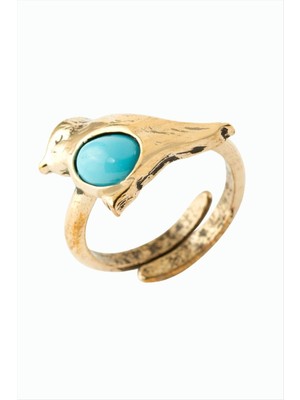 Bijuteri Net Kuş Doğaltaşlı Otantik Yüzük