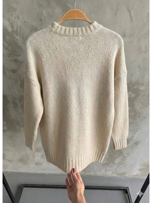 Elwes Kadın Bej Yumoş Oversize Kazak