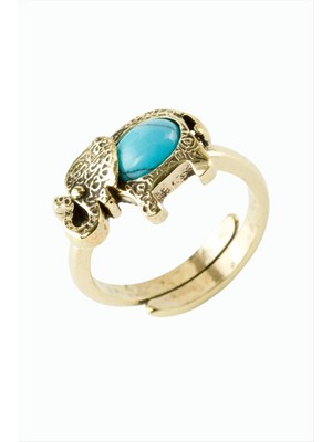 Bijuteri Net Fil Doğaltaşlı Otantik Yüzük