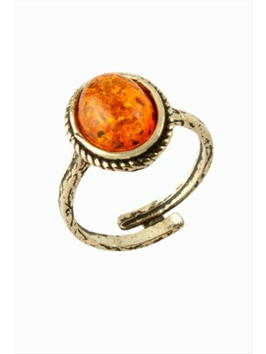 Bijuteri Net Oval Doğaltaşlı Otantik Yüzük