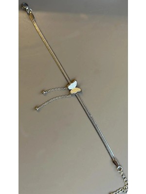 Remstdrk Kelebekli Italyan Bileklik - Gümüş