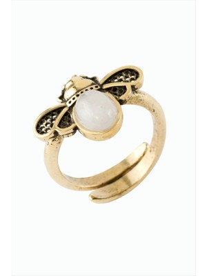 Bijuteri Net Uğur Böceği Doğaltaşlı Otantik Yüzük