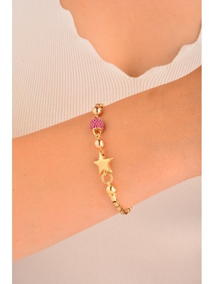 CEBECİ Cebeci 14 Ayar Yıldızlı Top Altın Bileklik