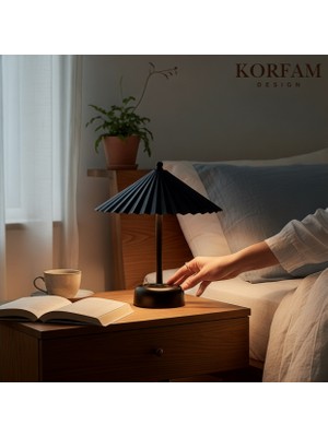 KorFam Solis - Siyah Pilli Masa & Gece Lambası