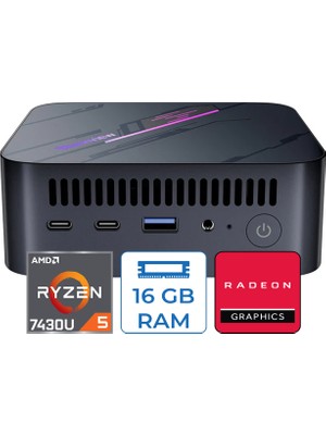 Blackview MP100 Ryzen 5 7430U 4.3ghz 16GB 4tb SSD Radeon Graphics Dp/hdmı Wifi6+Bt5.2 Windows 11 Pro Mini Bilgisayar BLMP1074P04 + Zettausb