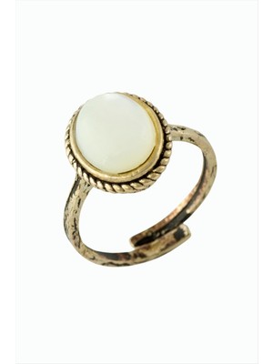 Bijuteri Net Oval Doğaltaşlı Otantik Yüzük