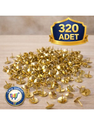 Nistabolje 320 Adet Sarı Raptiye Dayanıklı Metal Yapı ile Uzun Süreli Kullanım için