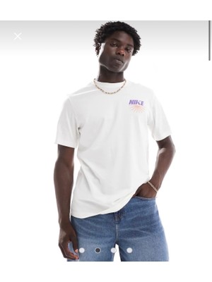 Nike Sportswear Hbr Open 1 Short-Sleeve Beyaz Erkek T-Shirt FZ9998-133