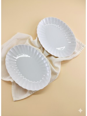 UltraMint 24 cm Kayık Tabak Takımı, Şık ve Fonksiyonel 2'li Set