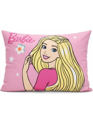 Taç Zorluteks Lisanslı Barbie Desenli % 100 Pamuk Kumaş 1 Adet Yastık Kılıfı 50X70 cm