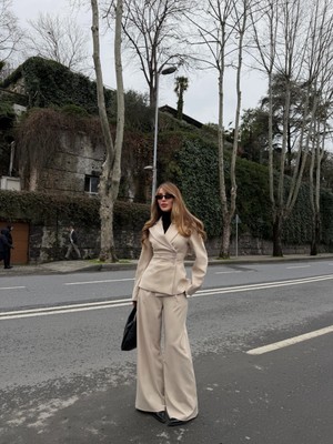 Laluvia Taş 4 Yan Düğmeli Ceket Pantolon Takım - 202602