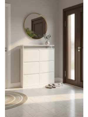 Liccia Metal Ayakkabılık 3 lü Yatay Model