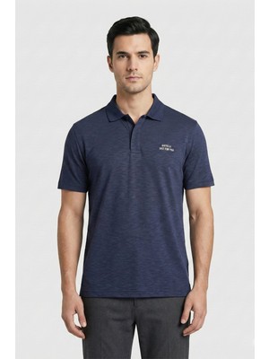 Sabri Özel Giotelli Lacivert Regular Fit %100 Pamuklu Polo Yaka Tişört