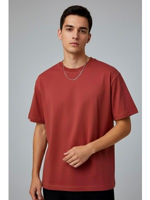 Sabri Özel Giotelli Bordo Regular Fit %100 Pamuklu Bisiklet Yaka Tişört