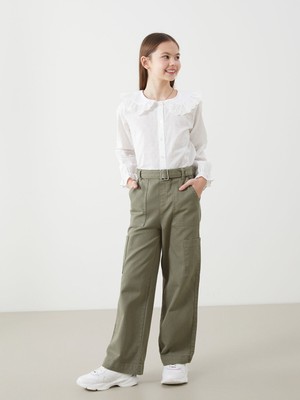 Lc Waikiki Yeni Sezon Beli Lastikli Kız Çocuk Kargo Pantolon