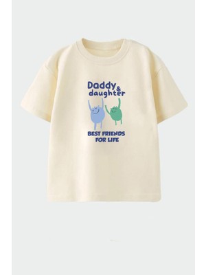 Monila Kız Çocuk Pamuklu Bisiklet Yaka Baskılı T-Shirt