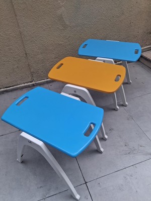 Bengi Ankara Mobilya Zigon Sehpa Tepsi Bşk 90575 Hardal Turkuaz Tabla Beyaz Ayak Lake Boyalı El Yapım