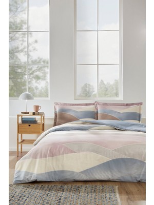 Özdilek Ranforce -Moderno Wave Kahve- Çift Kişilik Nevresim Takımı