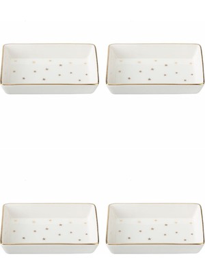 UltraMint Şık 4'lü Forest Kahvaltı ve Meze Tabağı, 7X11CM, Premium Kalite