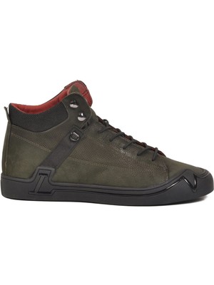 Marcomen Haki Hakiki Deri Bağcıklı Kaymaz Taban Erkek Bot 152-14227 M