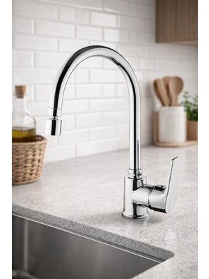 Sardıcı Famel Series Mutfak Eviye Bataryası Oynar Perlatörlü Çift Su Girişli 5 Yıl Garanti Süreli