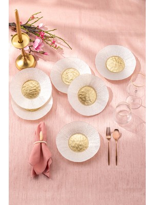 UltraMint Altı Kişilik Cam Pasta Seti, 21 Cm, Şık ve Dayanıklı Tasarım