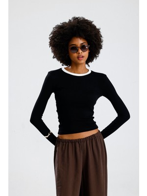 Rose Arya Siyah Garnili Parmak Badi