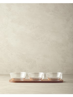 UltraMint Koyu Kahverengi Akasya 3 Parça Sunumluk Seti, Şık ve Fonksiyonel