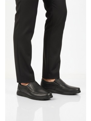 Ayakmod Siyah Hakiki Deri Jel Taban Anatomik Erkek Casual Ayakkabı 409 M