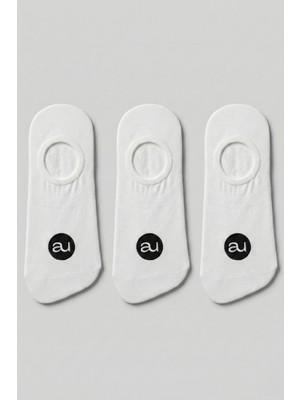 Allunique Penye Pamuk 3'lü Beyaz Görünmez Sneaker Çorap
