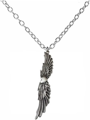 Herşey Nota Uzun Kanat Formlu Metal Figür Kolye – Zincirli Tasarım Kolye