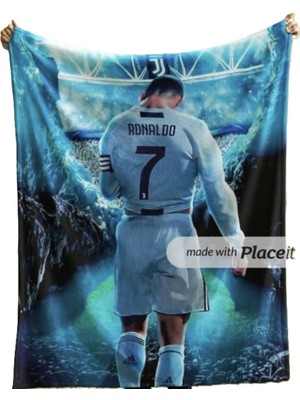 Elmas Dizayn 150X220 cm Çocuk Tv Koltuk Yatak Battaniyesi Organik Pamuk Leke Tutmaz Ronaldo Cr7