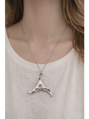Herşey Nota Üç Kollu Yıldız Formlu Metal Figür Kolye – Zincirli Tasarım Kolye