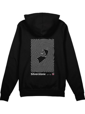 The Lucid Lab Silverstone Circuit Artwork Oversize Hoodie - Siyah