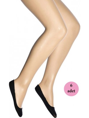 MiraLive 6 Adet Mikro Babet Kadın Çorap Siyah 500